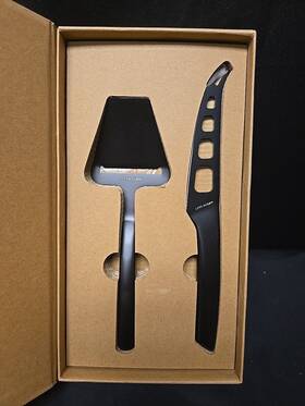 Lars Nysom 120078734063 2pc Black Cheese Knife And Slicer Peeler Set Made With Stainless Steel