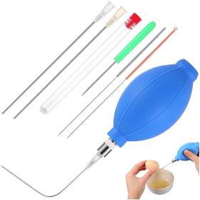 Hiu-lasnten-1636 Lasnten 7 Pcs Easter Easy Egg Blower Empty Puncher Tool One Hole Pysanky Pump And