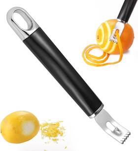 50012 Lasuroa Channel Knife 2-in-1 Lemon Twist Peeler Stainless Steel Zester Bar