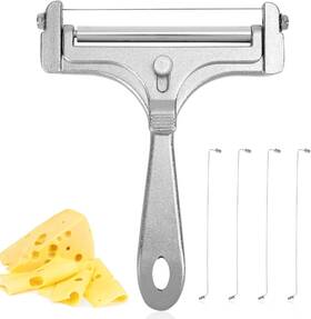 K09296 Lasuroa Cheese Cutter Stainless Steel Slicer With 4pcs Extra 4.7 Inch Silver