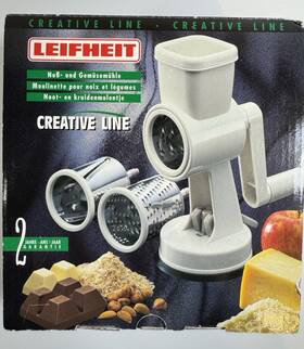 23130 Leifheit Liefheit Creative Line Vegetable Mill Grater Slicer Hand Crank 3 Drum Sizes Nib