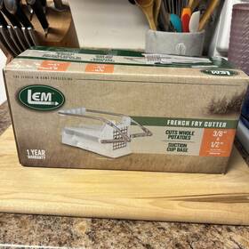20160422 Lem Extra Large French Fry Cutter 20160422. Includes 2 Blade Sizes 3/8 Inch And 1/2