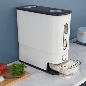8808 Lenwi 26.5 Lbs Rice Dispenser Large Dry Food Storage Container With Scale Measur Inch
