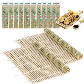 Leqc 753569225314 10pcs Sushi Mat 9.5 Inch X9.5 Durable Rolling Tightly-bound Design F