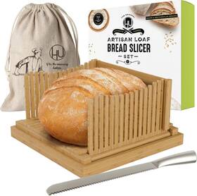 Lbs01 Lhu Bamboo Wooden Bread Slicer For Homemade Kit With 11inch Natural