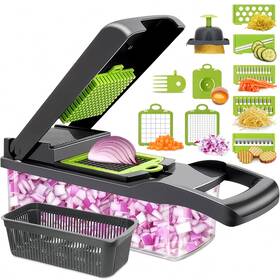 Boks-2 Liberhaus 14-in-1 Food Chopper With Container Veggie And Lid Includes 6 Blades Cheese