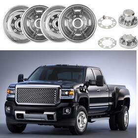 Lifeinfinity 978647658783 Set Of 4 16inch Stainless Steel Dually Wheel Simulators 8 Lug Hand Hole Hu