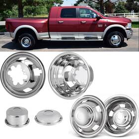 Ll-p17r8 Lifeinfinity Set Of 4 17inch Stainless Steel Dually Wheel Simulators Bolt On Cover