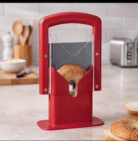 Lifetime 445039486471 The Original Bagel Guillotine Universal Slicer 9.25-inch Red
