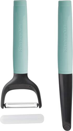 Kq355ohaqa Lifetime Brands Inc. Kitchenaid Universal Euro Y Peeler Set Of 2 Aqua