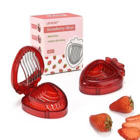 Cmq002 Lifvcnt 2pcs Strawberry Slicer Fruit Cutter Diy Kids Egg Kitchen Gadge