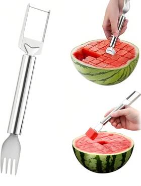 Limveso 313103120149 2-in-1 Stainless Steel Fruit Cutter 2025 Summer Upgrade Dual Head Watermelon Fo