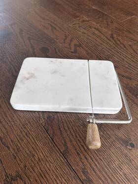 340325 Linden Marble Cheese Slicer Wire Cutter Board