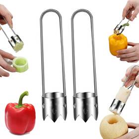 Ling Chuang 764799593906 2 Pcs Red Bell Pepper Seed Corer-multifunctional Fruit And Vegetable Core Remove