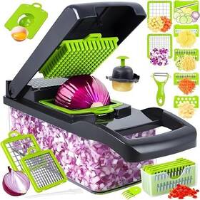 Livem 657477682934 New 6-in-1 Vegetable Chopper With 8 Blades Onion And Cheese Slicer For Kitchen