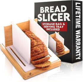 Llc 445034574524 Adjustable Bread Slicer For Homemade Loaves Bagels Manual Cutter W