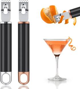 Gth3339p2 Lloussak 2pcs Channel Knife 2 In 1 Lemon Zester Tool Ultra Sharp Twist Peeler For