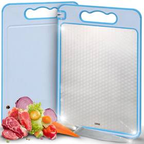 Lumai 898736811280 Blue Stainless Steel Cutting Board For Raw Meat And Pp Wheat Straw Fruits
