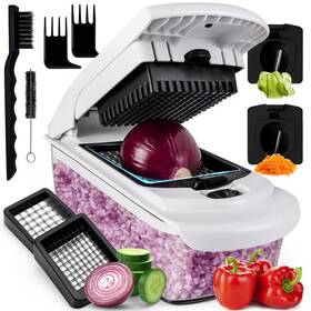 Luminuxe 654403725277 Multipurpose Vegetable Chopper And Spiralizer Heavy Duty Manual Food Slicer Dicer