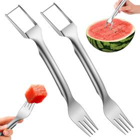 L6878 Lunrocsi Watermelon Slicer Cutter Tool 2 In 1 Stainless Steel Silver