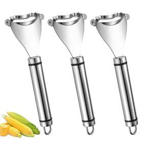 A19188 Luter 3pcs Corn Peelers For On The Cob Stainless Steel Stripper Magic Co