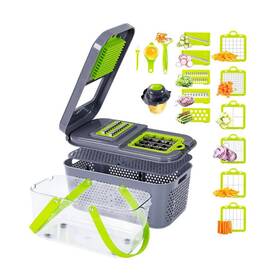 Lynzavix 313023662613 22-in-1 Vegetable Chopper With Container Multi Kitchen Tool Lemon Squeezer