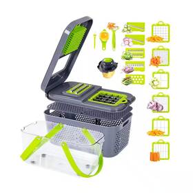 Lynzavix 711181928655 22-in-1 Vegetable Chopper With Container Multi Kitchen Tool Lemon Squeezer
