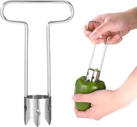 1053957 Lyreh Red Bell Pepper Seed Corer Upgraded T Shaped Vegetable And Fruit Stainles