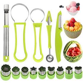 Machomby 618952782532 14 Pack Melon Baller Scoop Set - 4 In 1 Stainless Steel Fruit Tool