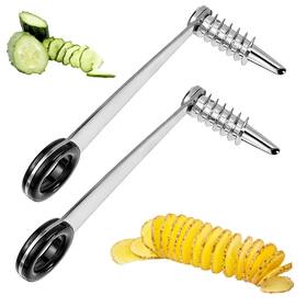 5297jksq4049 Macuezu 2 Pcs Spiral Potato Cutter Piranha Knife Kitchen Accessories Tool St