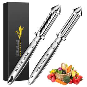 Djgp804 Mad Shark Ultra Sharp Peeler Flat/serrated Blade 2 In 1 10 Years No-rust I-sh