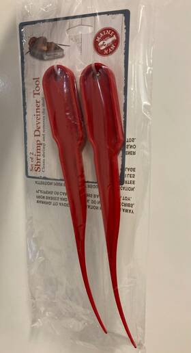 Maine Man 781723005090 Shrimp Peeler Deveiner Cleaner Tool 8-inches Red- Set Of 2