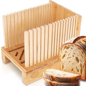 Mama S Great 744695019706 Mamas 2023 Updated Bamboo Bread Slicer For Homemade Adjustable Slic