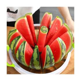 Jjyp-sgd-1225 Mannice Extra Large Watermelon Slicer Cutter Comfort Silicone Handle Home Stainless S