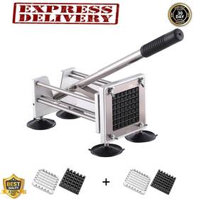 60407 Manyga Commercial French Fry Cutter 1/2 Inch 3/8 Blades Potato Vegetable Chopper Stainless