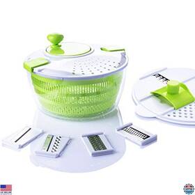 B08cmhg41q Martha Stewart 7-in-1 Multifunction Kitchen Gadget Set - Salad Spinner Grater Slicer Dryer
