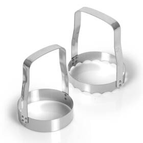 Maxam 024409518416 Hand Food Chopper Set - 1 Serrated And Honed Stainless Steel Handheld Veggie