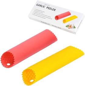 Fbayht002 Maxracy 006 2 Set Silicone Garlic Peeler Easy Roller Tube Useful Red Yellow