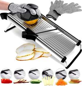 Medove 691160987784 Stainless Steel Mandoline Slicer For Kitchen Inch 6setting Adjustable Sli