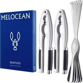 Melocean 782290781233 Crab Crackers And Tools Set - Premium 2 Lobster 6 Seafood Forks