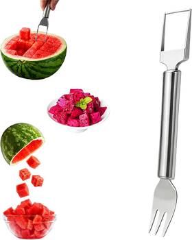 Memofo 313026911985 Watermelon Cutter 2-in-1 Stainless Steel Fruit Dual Head For