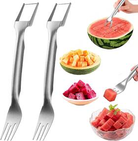 Memofo 313028032060 Watermelon Cutter 2-in-1 Stainless Steel Fruit Dual Head For