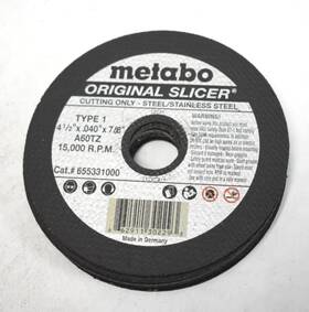 65533100 Metabo A60tz 4-1/2 Inch X 0.040 7/8 Original Slicer Steel And Stainless 9 Pk