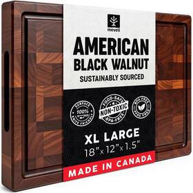 Mevell 628451989776 Walnut Wood Cutting Board For Kitchen Reversible Wooden Chopping With