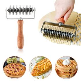 Miattcld 791974897481 Stainless Steel Dough Lattice Top Cookie Pie Pizza Bread Pastry Crust Roller