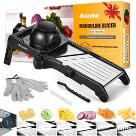 Midone 974580570168 Mandoline Slicer - Adjustable With Waffle Fry Cutter Mandol
