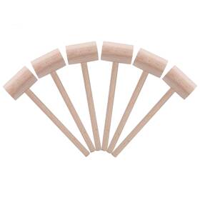 Mihey 726587474934 6 Pack Wooden Crab Mallets Seafood Lobster Shellfish Cracker Natural Hardwood