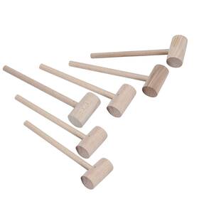 Mihey 799445031228 6pcs Solid Natural Wooden Crab Lobster Mallets Shellfish Hammers Beechwood