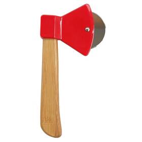 Milcraft 647356545726 Axe Pizza Cutter With Bamboo Handle And Sharp Rotating Blade - Thachers Nook