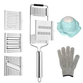 Mioseteoor 722068842810 7 In 1 Multi-purpose Vegetable Slicer Set Handheld With 4 I